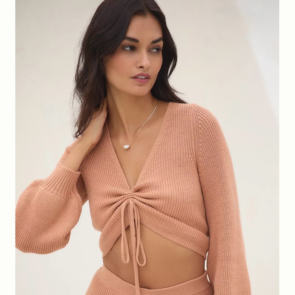 ANTHROPOLOGY RUSHED LONG SLEEVE 
TOP (XS)